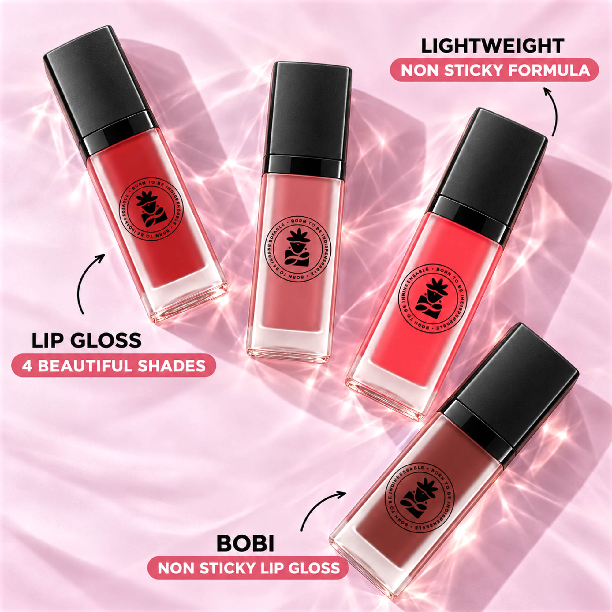 BOBI High Shine Lip Gloss collection - four shades