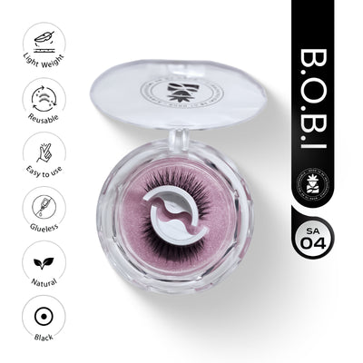 BOBI Self Adhesive Eyelashes SA04 Open Eye – Tapered Center Lift | Wide & Open-Eyed Look | Reusable | No Glue | Lightweight Wear