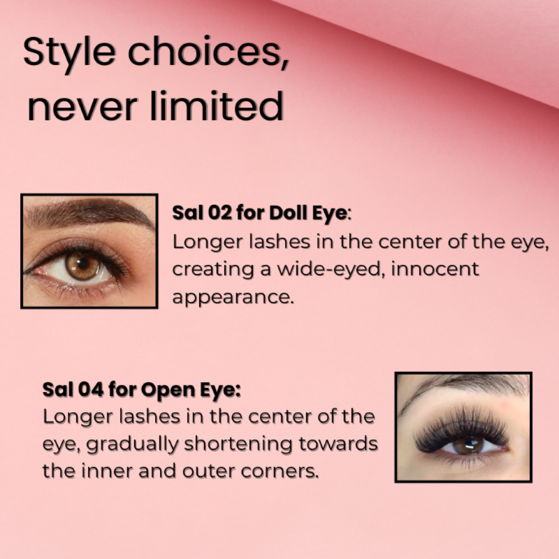 BOBI Self Adhesive Eyelashes SA04 Open Eye – Tapered Center Lift | Wide & Open-Eyed Look | Reusable | No Glue | Lightweight Wear