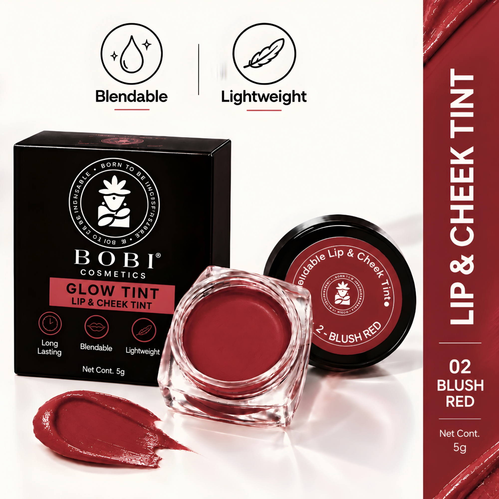 BOBI Glow Tint Blush Red lip and cheek tint 5 g - image 2