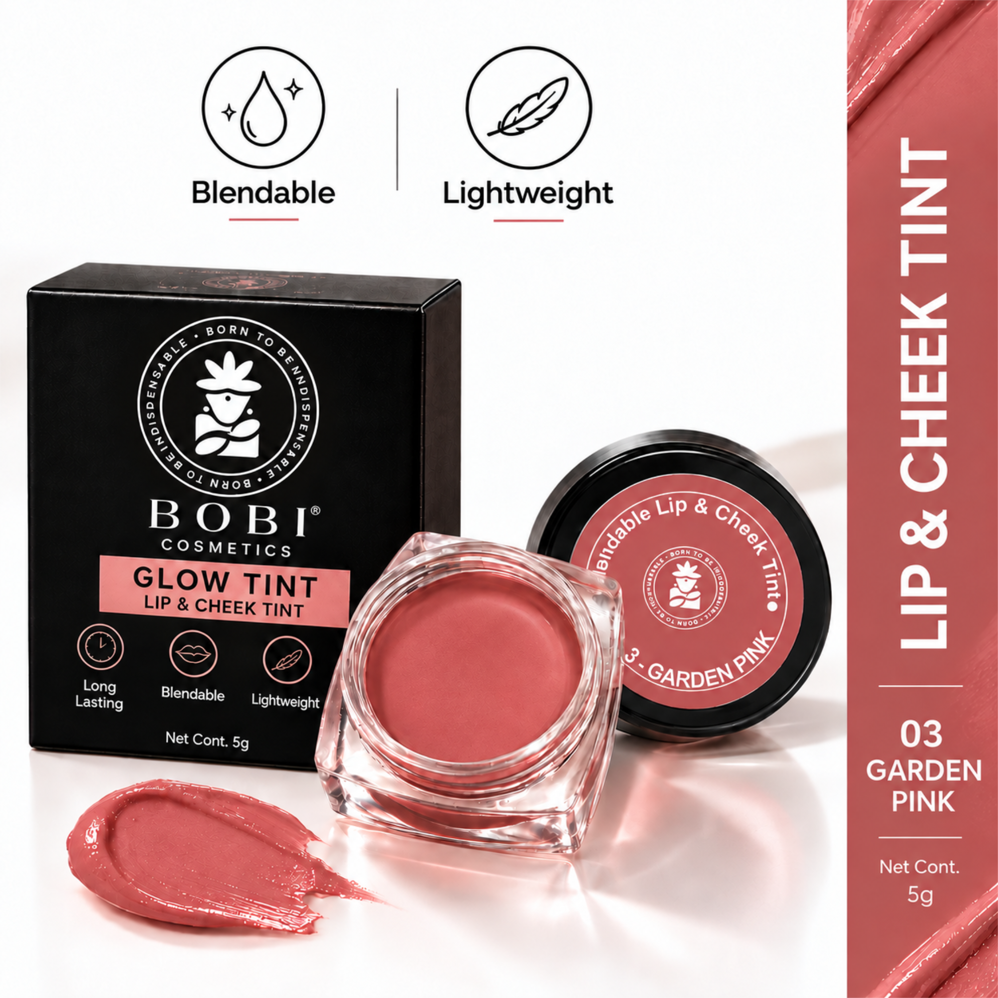 BOBI Glow Tint Garden Pink lip and cheek tint 5 g - image 2