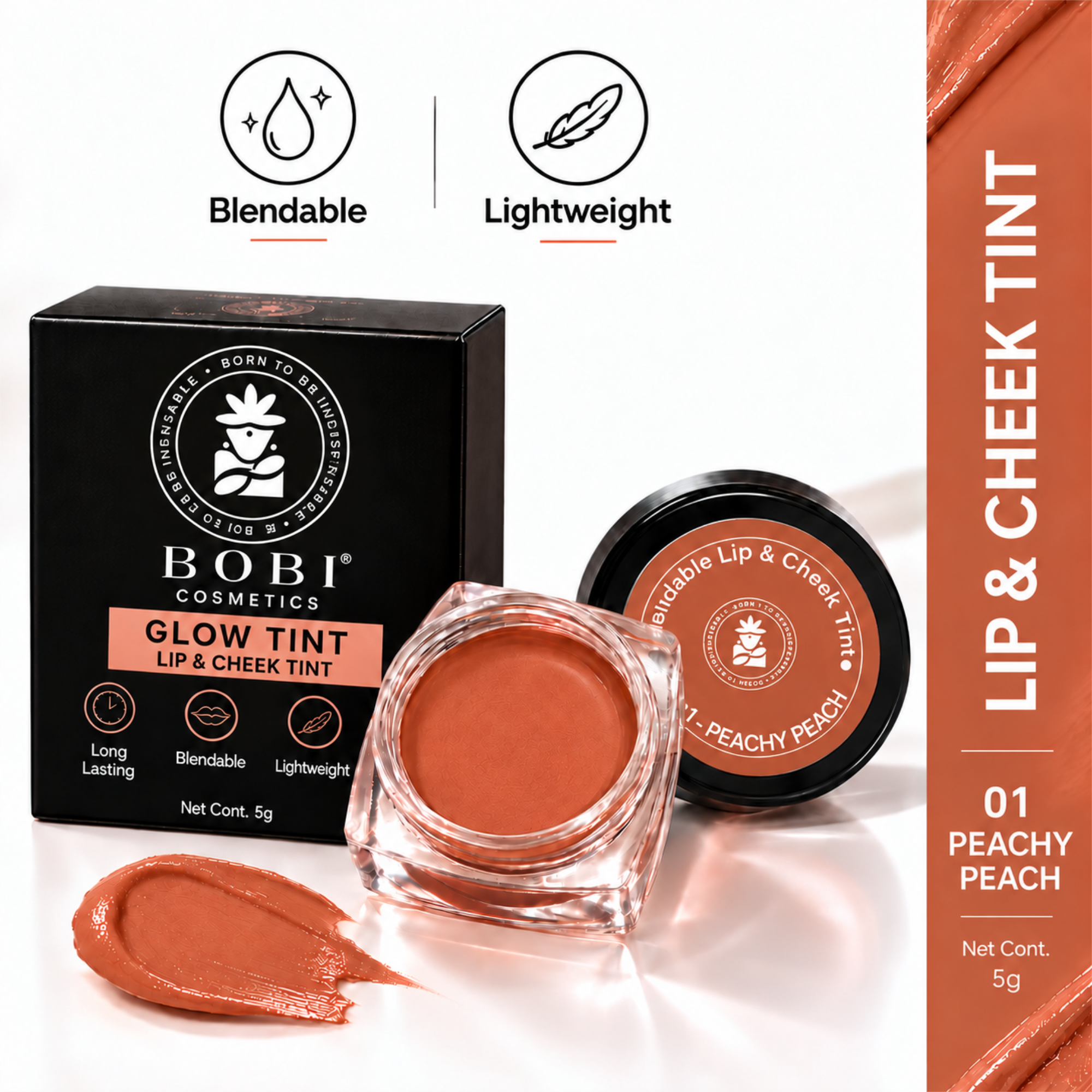 BOBI Glow Tint Peachy Peach lip and cheek tint 5 g - image 2