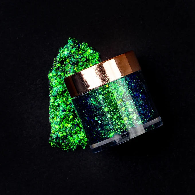 BOBI Glitter Gel Eyeshadow Duo Chrome Eye Makeup Green Blue Duo (10gm)
