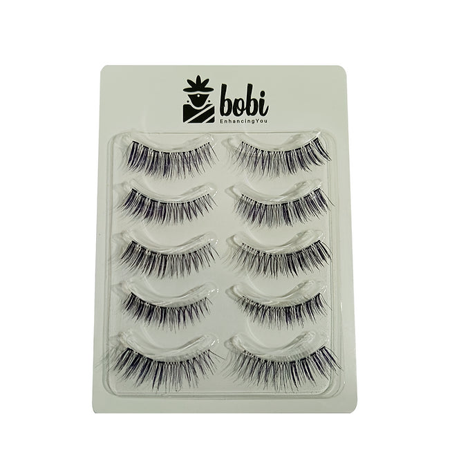 BOBI False Eyelash, Eye Makeup Lash Curl Long NFluffy Eyelashes 12mm (5 Pairs)