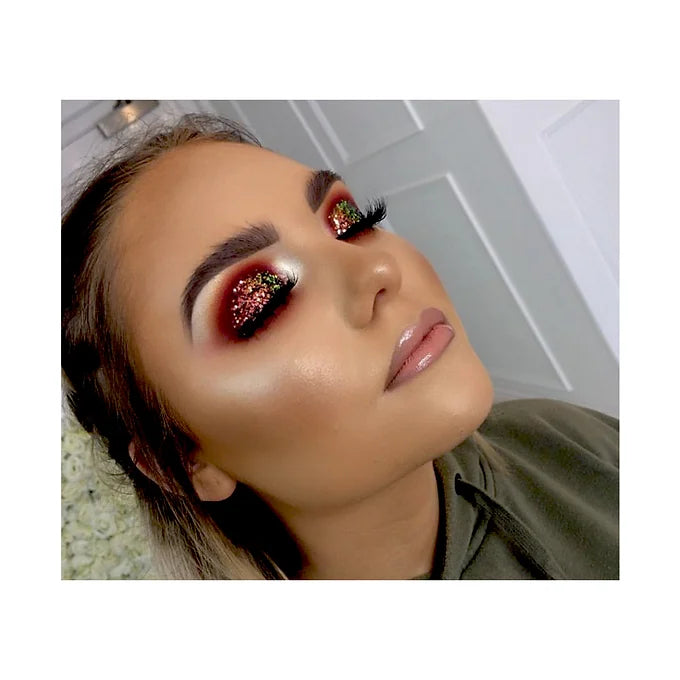 BOBI Glitter Gel Eyeshadow Duo Chrome Eye Makeup - Red Duo (10gm)