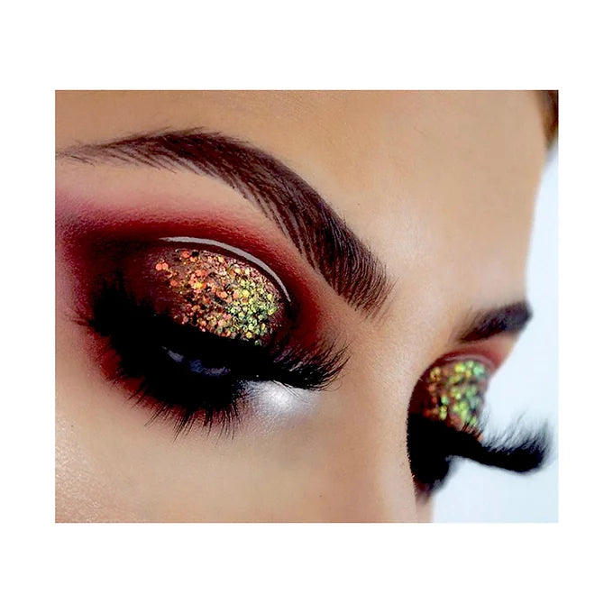 BOBI Glitter Gel Eyeshadow Duo Chrome Eye Makeup - Red Duo (10gm)