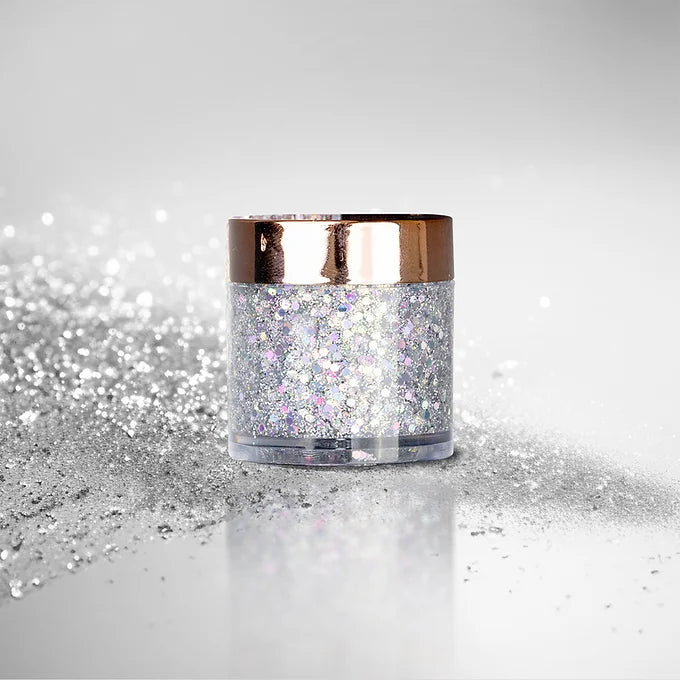 BOBI Glitter Gel Eyeshadow Duo Chrome Eye Makeup - Silver Duo (10 gm)