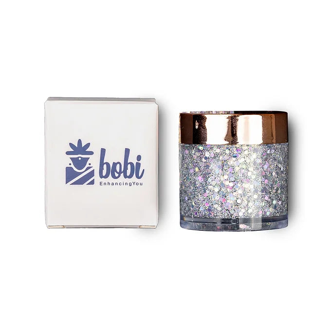 BOBI Glitter Gel Eyeshadow Duo Chrome Eye Makeup - Silver Duo (10 gm)