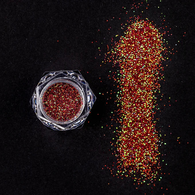 BOBI Holographic Loose Glitter Eyeshadow For Eye Makeup - Red  (10gm)