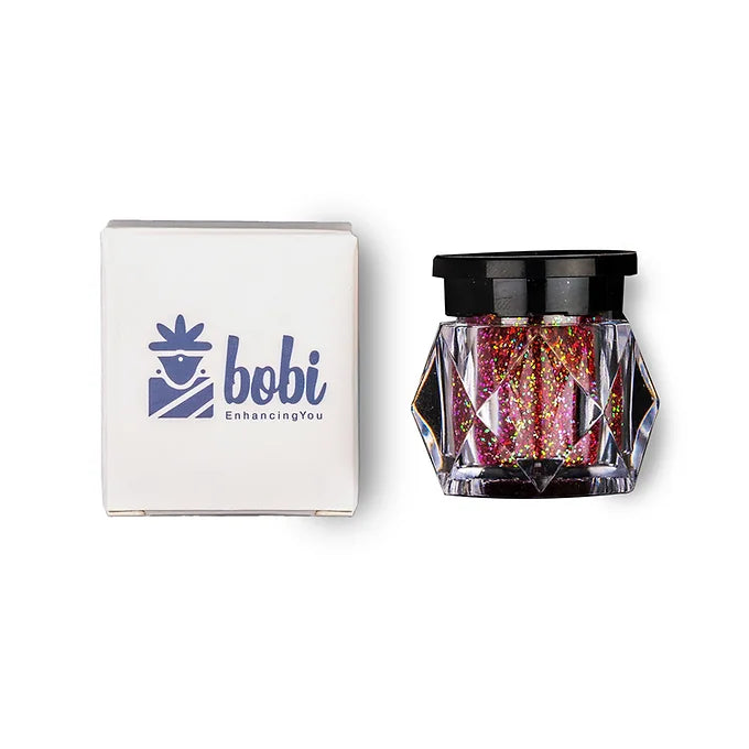 BOBI Holographic Loose Glitter Eyeshadow For Eye Makeup - Red  (10gm)