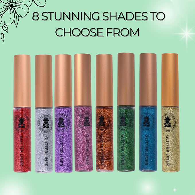 BOBI Glitter Eyeliner Green | Diamond Sparkle Finish | Waterproof Long Wear