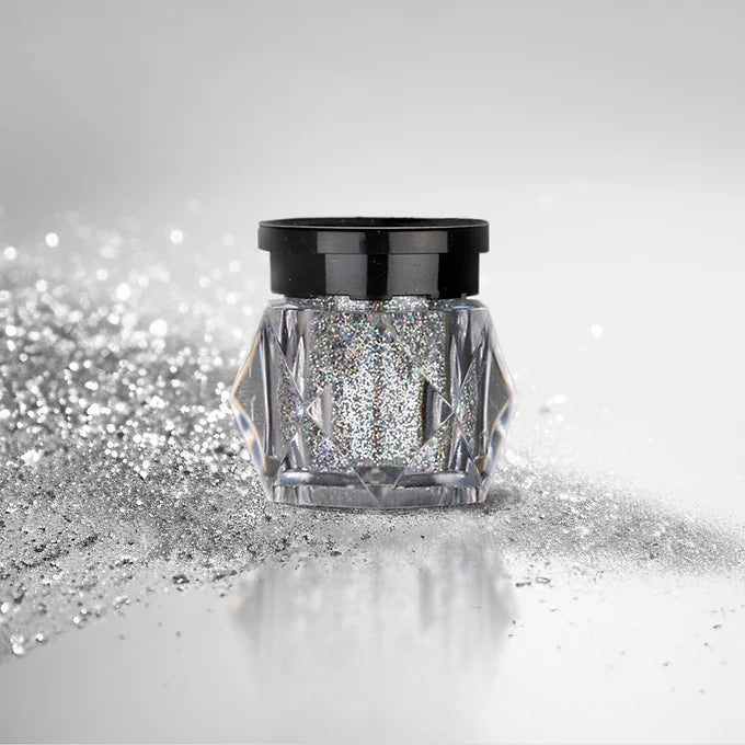 BOBI Holographic Loose Glitter Eyeshadow for Eye Makeup - Silver (10gm)