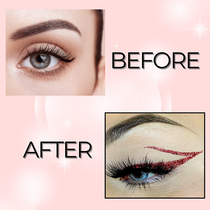 BOBI Glitter Eyeliner Red | Diamond Sparkle Finish | Waterproof Long Wear