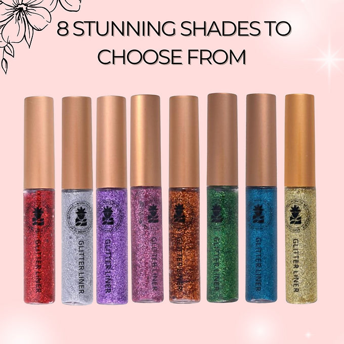 BOBI Glitter Eyeliner Red | Diamond Sparkle Finish | Waterproof Long Wear